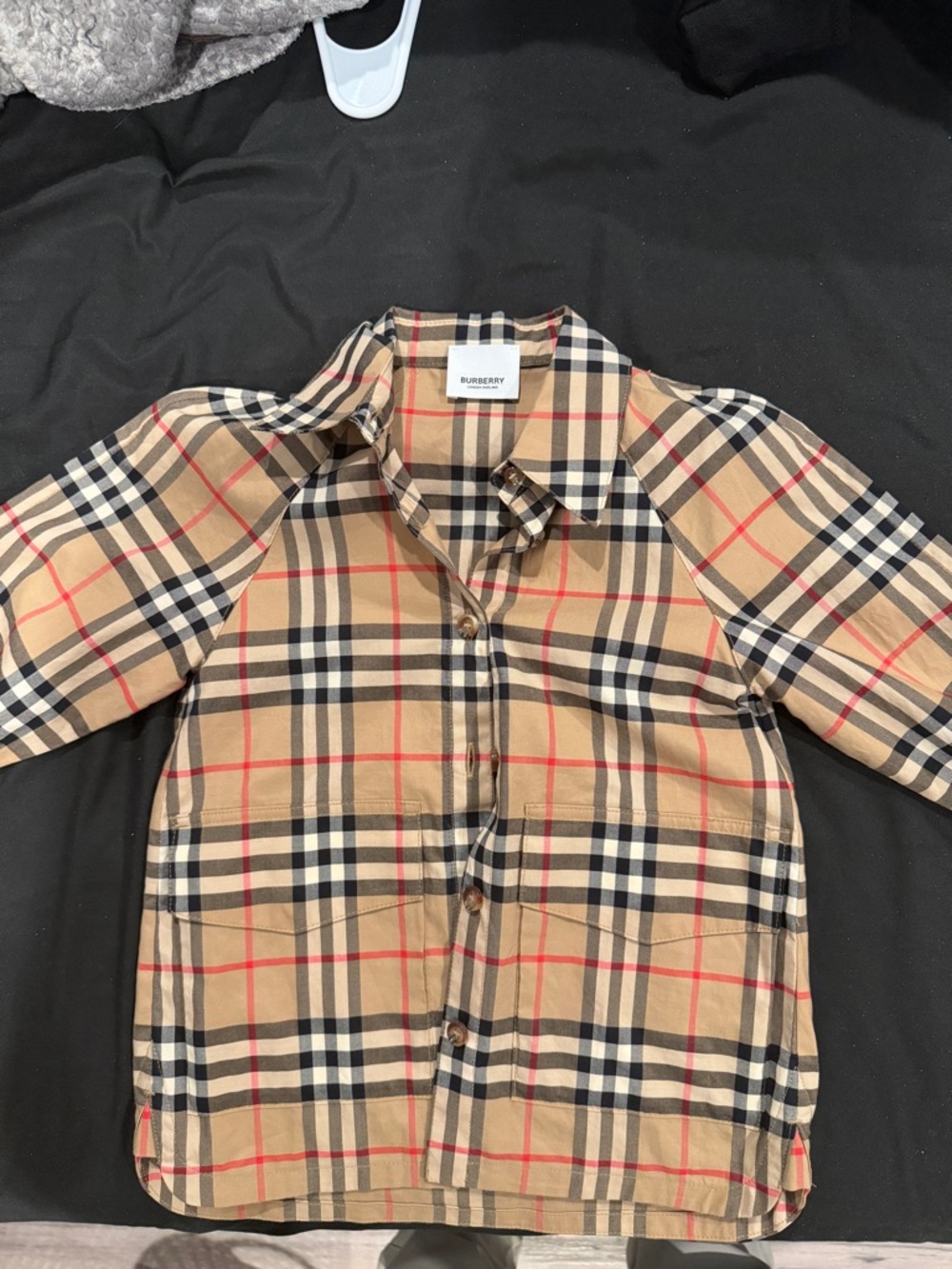 Burberry Beige, Black and Red Nova Check Button-Down Shirt